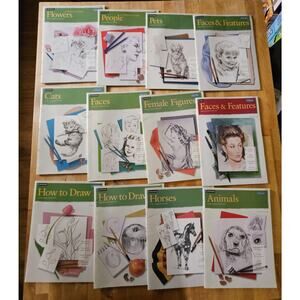 Lot Art Books Walter Foster Instruction Painting Drawing Flowers People Animals